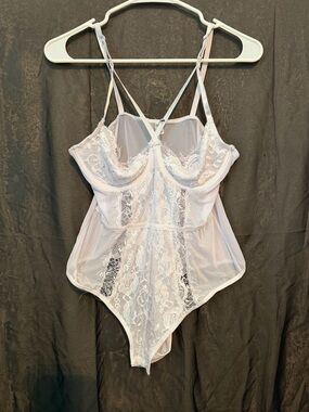 Fashion Nova White Sheer Mesh bodysuit